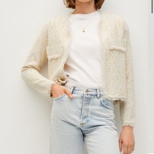 Mango cotton tweed jacket